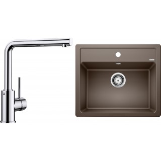 Set Blanco 07-A 25 (dřez Legra 6 Kávová + baterie Mila Chrom)