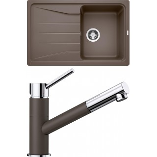 Set Blanco 08-D 25 (dřez Sona 45 S Kávová + baterie Kano-S Kávová)