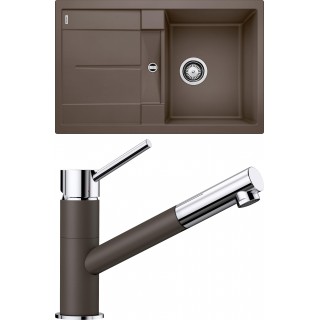 Set Blanco 09-D 25 (dřez Metra 45 S Kávová + baterie Kano-S Kávová)