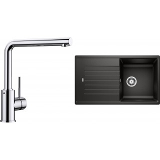 Set Blanco 10-B 25 (dřez Zia 5 S Černá + baterie Mila Chrom)