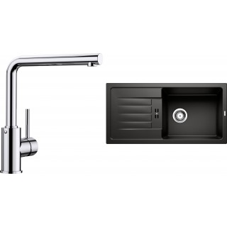 Set Blanco 11-C 25 (dřez Favum XL 6 S Černá + baterie Mila Chrom)