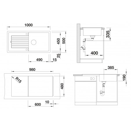 Kuchyňský dřez Blanco Zia XL 6 S Antracit, bez excentru
