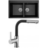Set Sinks (dřez Amanda 860 DUO Metalblack 74 + baterie Enigma S Metalblack 74)