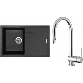 Set Sinks (dřez Best 780 Pureblack 26 + baterie Mix P Chrom - lesklý)