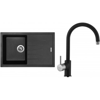 Set Sinks G12726 (dřez Best 780 Pureblack 26 + baterie Vitalia Pureblack 26)