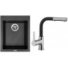 Set Sinks (dřez Cube 410 Metalblack 74 + baterie Enigma S Metalblack 74)