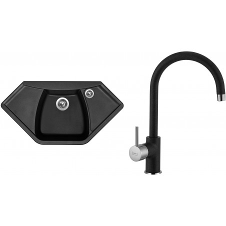 Set Sinks (dřez Naiky 980 Pureblack 26 + baterie Vitalia Pureblack 26)