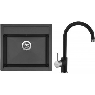Set Sinks G9126 (dřez Solo 560 Pureblack 26 + baterie Vitalia Pureblack 26)