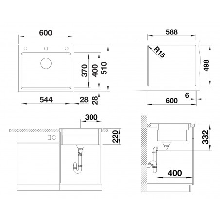 Kuchyňský dřez Blanco Etagon 6 Kávová, bez excentru