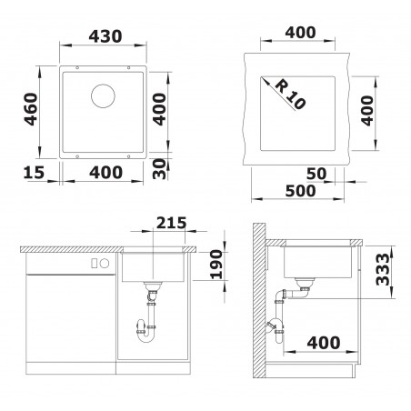 Kuchyňský dřez Blanco Rotan 400-U Antracit
