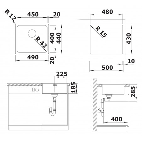 Kuchyňský dřez Blanco Solis 450-IF, kartáčovaný