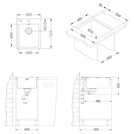 Kuchyňský dřez Alveus Pure 10 UP