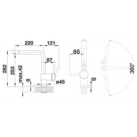 Kuchyňská baterie Blanco Linus Černá matná