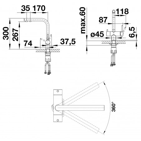 Kuchyňská baterie Blanco Fontas II Černá matná