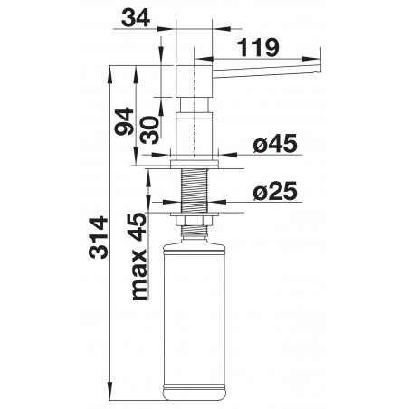 Dávkovač saponátu Blanco Lato Chrom/Aluminium Dávkovač saponátu Blanco Lato Chrom/Aluminium
