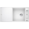 Kuchyňský dřez Blanco Axia III XL 6 S Bílá, s krájecí deskou a excentrem, se skleněnou krájecí deskou