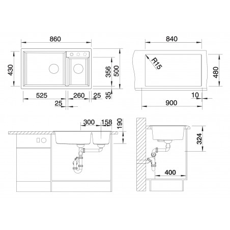 Kuchyňský dřez Blanco Metra 9 Kávová