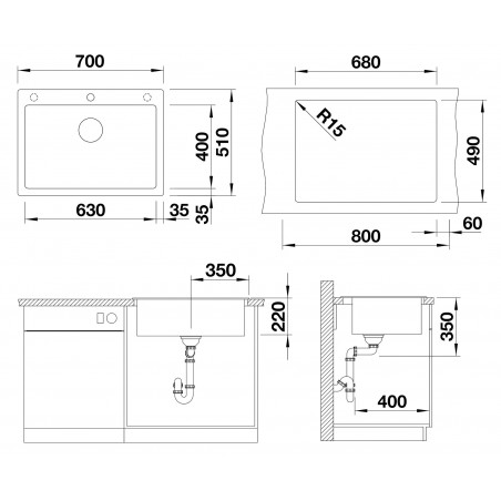 Kuchyňský dřez Blanco Pleon 8 Tartufo