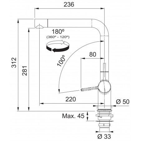 Kuchyňská baterie Franke FN 5350.901 ACTIVE TWIST Matná černá