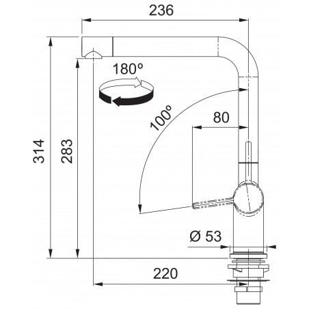 Kuchyňská baterie Franke FN 6564.031 ACTIVE NEW Chrom, sklopná