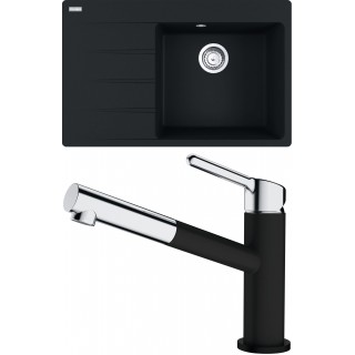 Set Franke G227MČ (dřez CNG 611-78 TL/7 Matná černá + baterie FC 3055.901 ORBIT Matná černá)