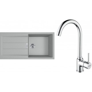 Set Franke T108Š (dřez S2D 611-100 Šedá + baterie FP 9000.031 Chrom)