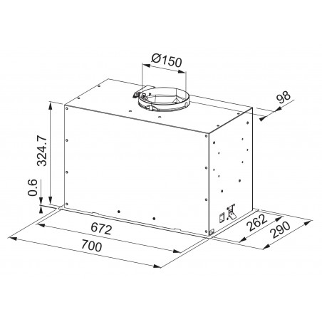 Odsavač par Franke Box Evo FBFE BK MATT A70, Matná černá