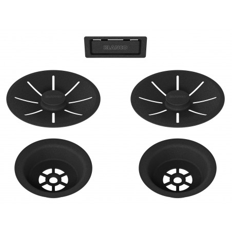 Odtoková sada Blanco InFino - Black Edition, pro dvou dřez Odtoková sada Blanco InFino - Black Edition, pro dvou dřez