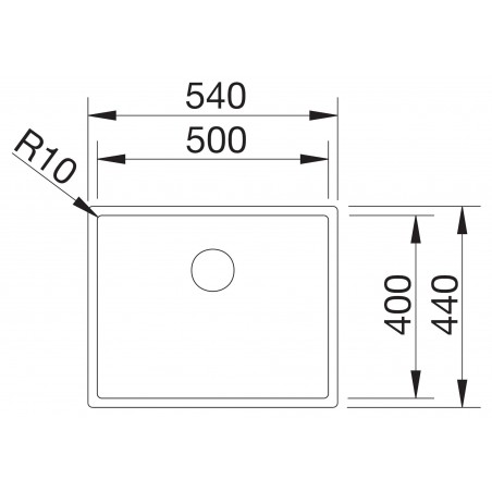 Kuchyňský dřez Blanco Claron 500-U, durinox, bez táhla