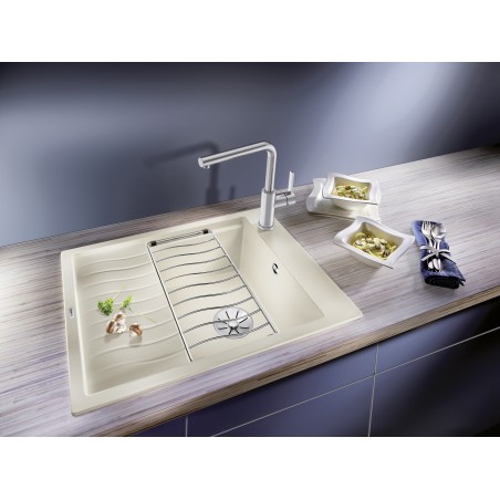Kuchyňský dřez Blanco Elon 45 S Bílá, s odkapávací mřížkou a excentrem