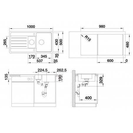 Kuchyňský dřez Blanco Legra 6 S Černá