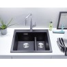 Kuchyňský dřez Blanco Pleon 6 Split Černá, bez excentru