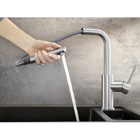 Kuchyňská baterie Blanco Lanora-S Nerez masiv kartáčovaný, beztlaková