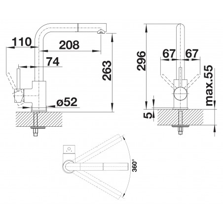 Kuchyňská baterie Blanco Mila-S Chrom, beztlaková