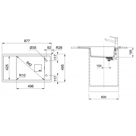 Kuchyňský dřez Franke Fresno FSG 611-88 Matná černá