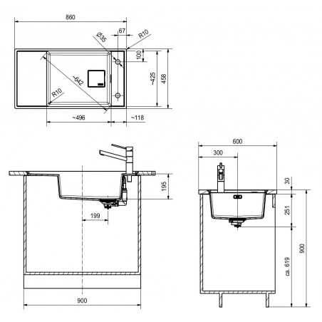 Kuchyňský dřez Franke Fresno FSG 211/111 Šedý kámen