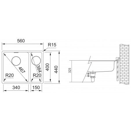 Kuchyňský dřez Franke Maris MRG 160-34-15/2 Bílá-led