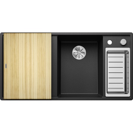 Kuchyňský dřez Blanco Axia III 6 S Antracit, pravý, s dřevěnou krájecí deskou a miskou