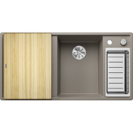 Kuchyňský dřez Blanco Axia III 6 S Tartufo, pravý, s dřevěnou krájecí deskou a miskou