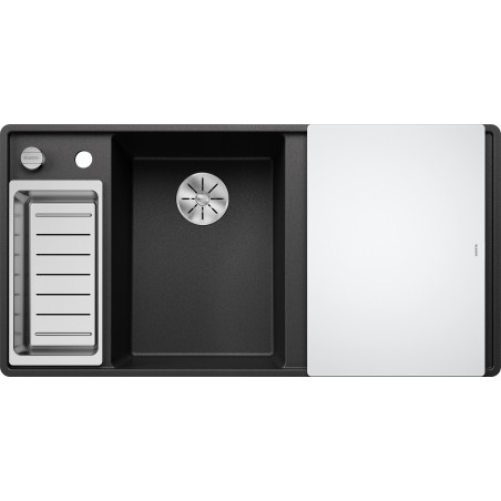 Kuchyňský dřez Blanco Axia III 6 S-F Antracit, levý, se skleněnou krájecí deskou a miskou