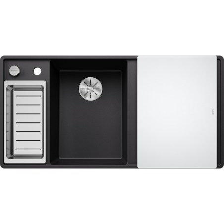 Kuchyňský dřez Blanco Axia III 6 S-F Černá, levý, se skleněnou krájecí deskou a miskou