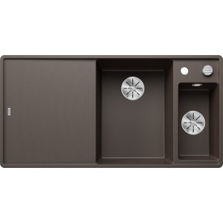 Kuchyňský dřez Blanco Axia III 6 S-F Kávová, pravý, se skleněnou krájecí deskou a miskou