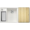 Kuchyňský dřez Blanco Axia III 6 S Bílá, levý, s dřevěnou krájecí deskou a miskou