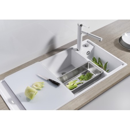 Kuchyňský dřez Blanco Axia III 6 S Šedá skála, levý, se skleněnou krájecí deskou a miskou