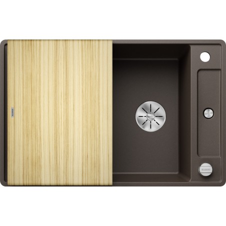 Kuchyňský dřez Blanco Axia III 45 S-F Kávová, s dřevěnou krájecí deskou