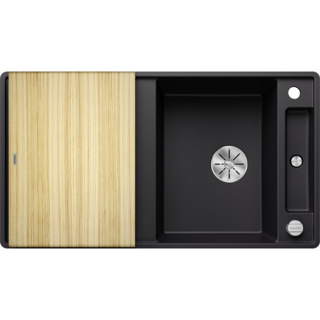 Kuchyňský dřez Blanco Axia III 5 S-F Černá, s dřevěnou krájecí deskou