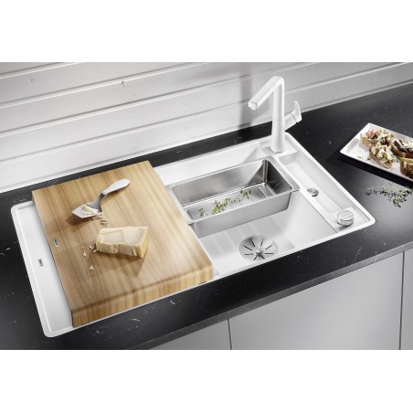 Kuchyňský dřez Blanco Axia III 5 S-F Šedá skála, s dřevěnou krájecí deskou