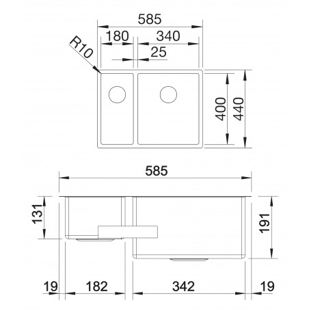 Kuchyňský dřez Blanco Claron 340/180-IF Hedvábný lesk, levý