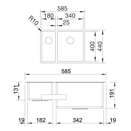 Kuchyňský dřez Blanco Claron 340/180-U Hedvábný lesk, levý