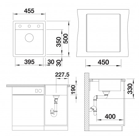 Kuchyňský dřez Blanco Dalago 45-F Černá